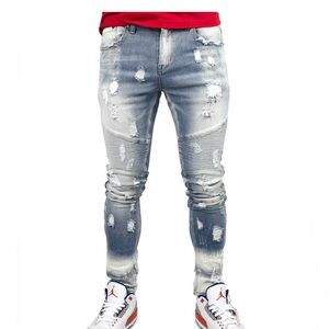 Heritage America Distressed Moto Jeans